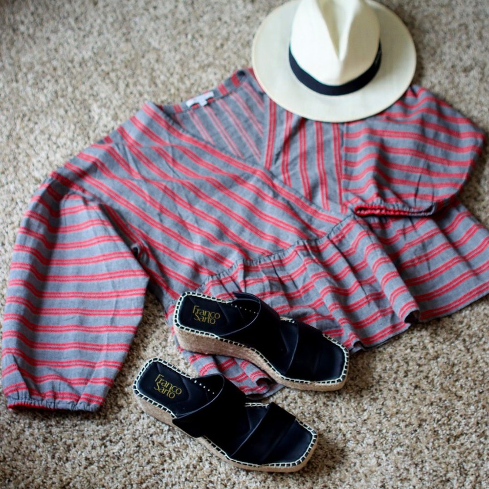 Madewell Striped Peplum Sz XL